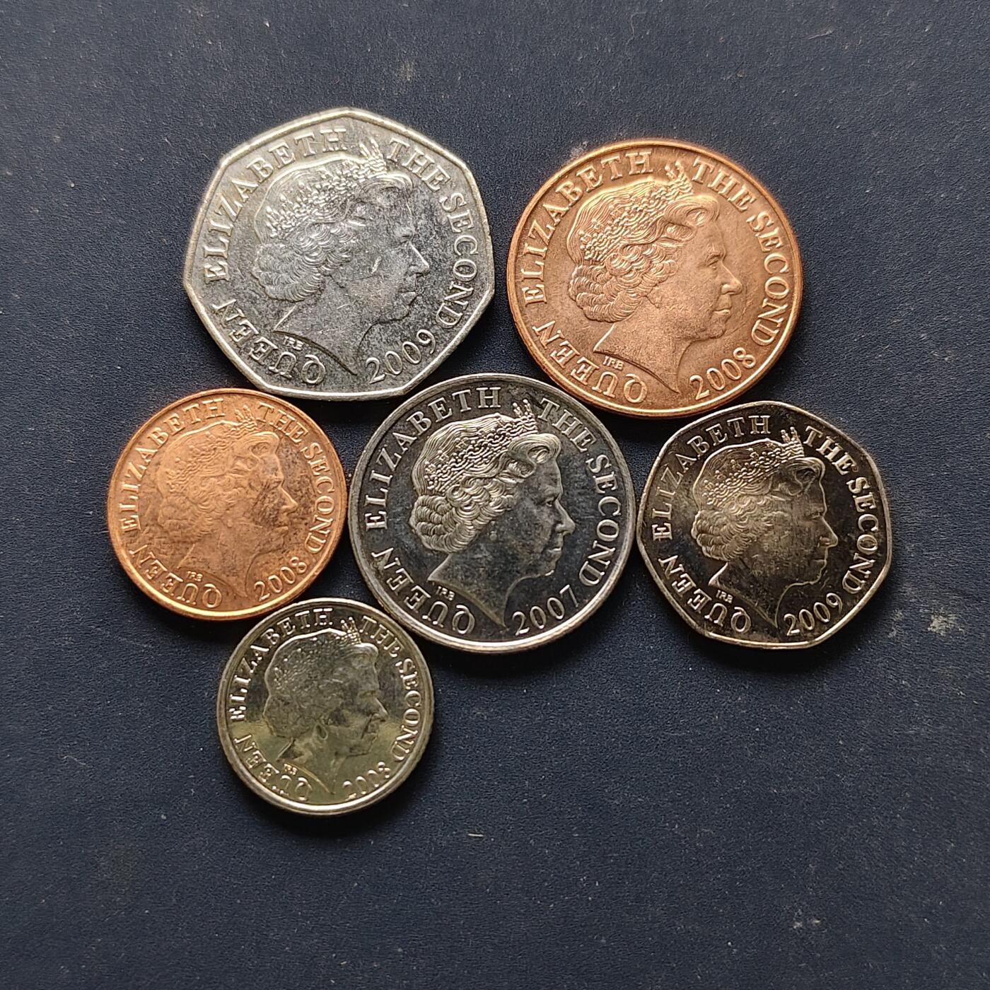 【全场包邮】纯粹捡漏拍508场 泽西2007-2009年古迹建筑版6枚套币