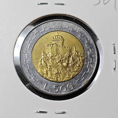 KK钱币收藏小铺   套币 批量/好品散币专场 2月预留时间 周末发货 -   圣马力诺500里拉双色币