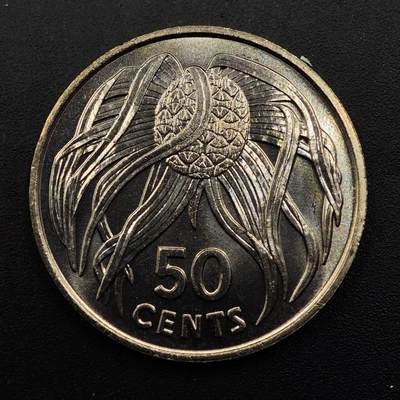 【淘币小摊】实时拍第八百七十六拍   散币场    每周一统一发货 - 基里巴斯1979年露兜果50便士镍币