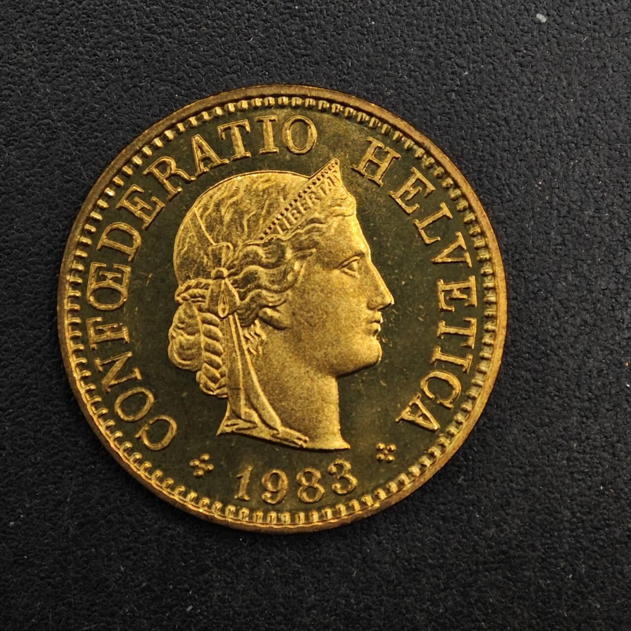 【淘币小摊】实时拍第八百七十六拍   散币场    每周一统一发货 瑞士1983年5分铜币