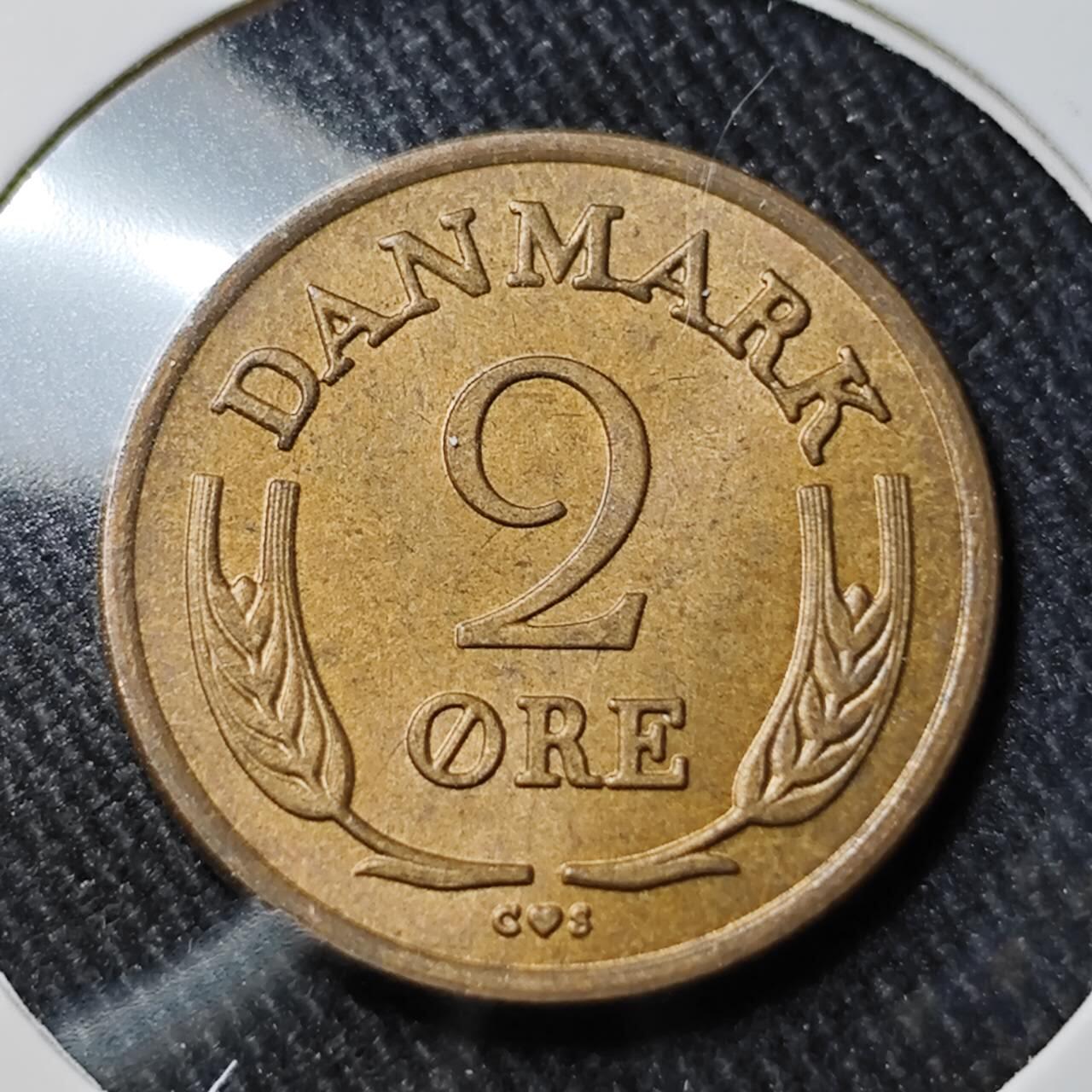 KK钱币收藏小铺   套币 批量/好品散币专场 2月预留时间 周末发货  1962丹麦2欧尔铜币 不多见