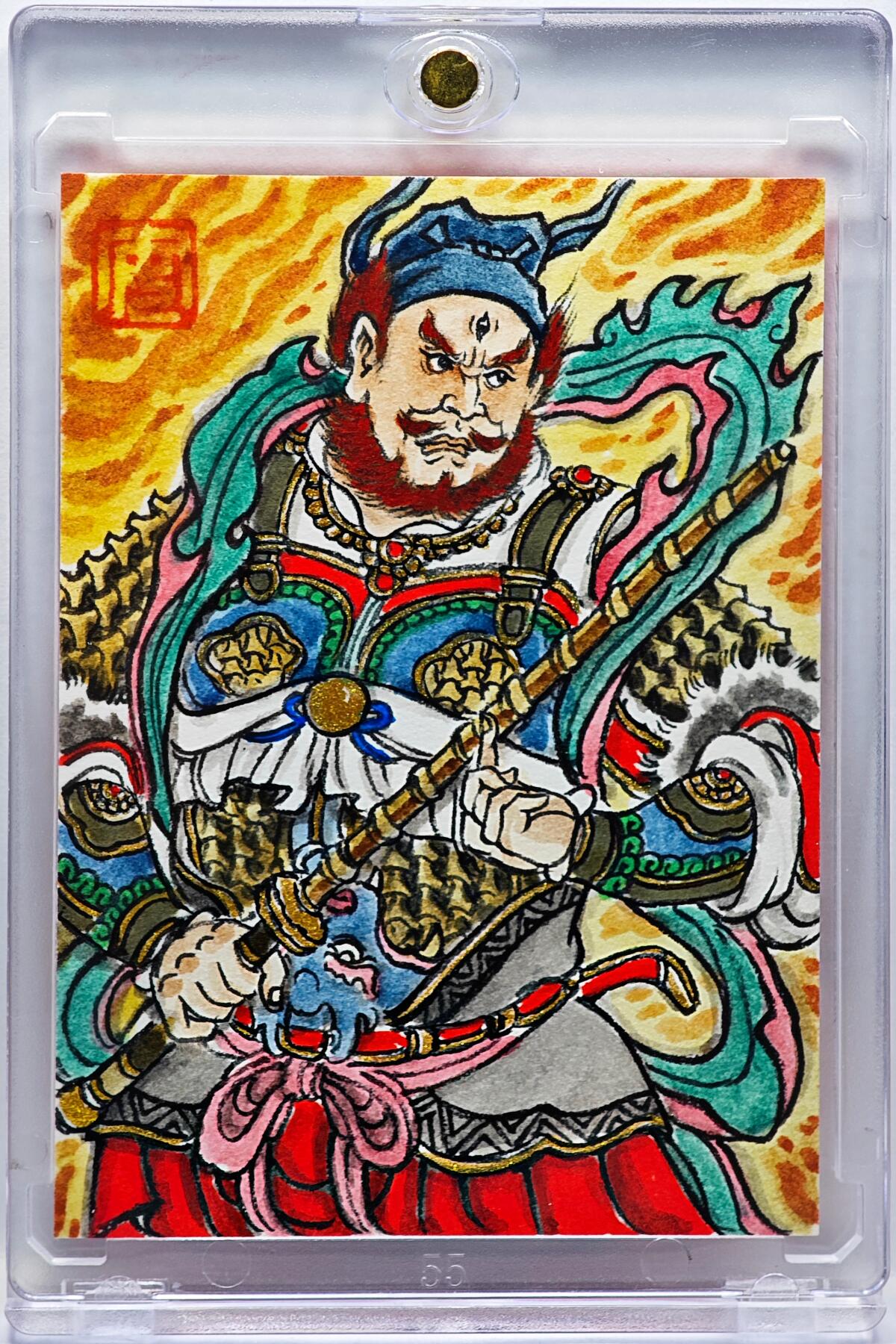 白泽拍卖卡牌手绘专场第33期（去岁千般皆如愿 今年万事定称心） 2025 昆仑万象手绘卡 王灵官  卢艺丰背简绘 卡砖封装