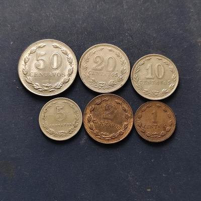 【全场包邮】纯粹捡漏拍508场 - 阿根廷1933-1947年6枚套币