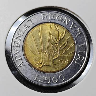 KK钱币收藏小铺   套币 批量/好品散币专场 2月预留时间 周末发货 -  1993 圣马力诺500里拉双色币