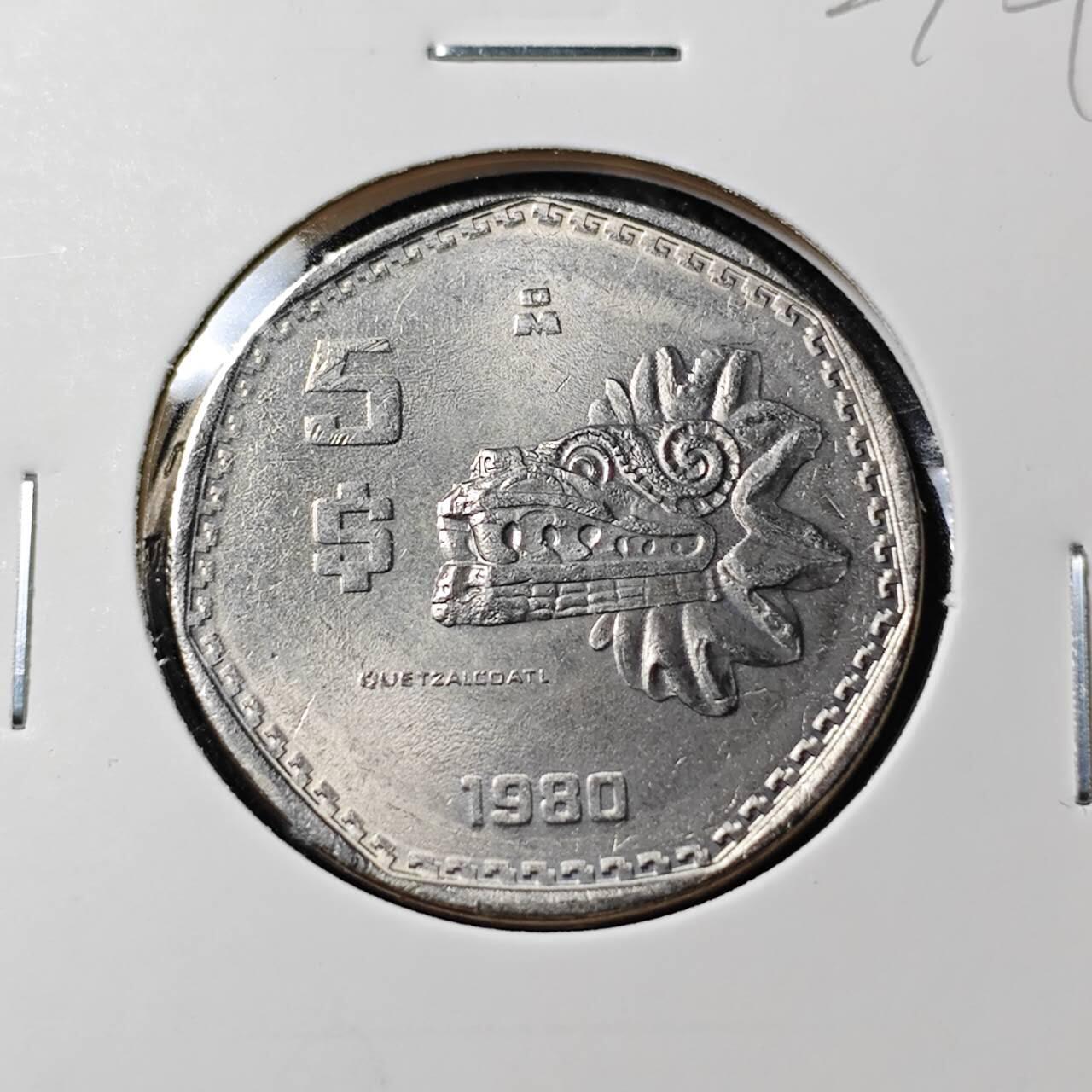 KK钱币收藏小铺   套币 批量/好品散币专场 2月预留时间 周末发货  1980墨西哥5比索 好品