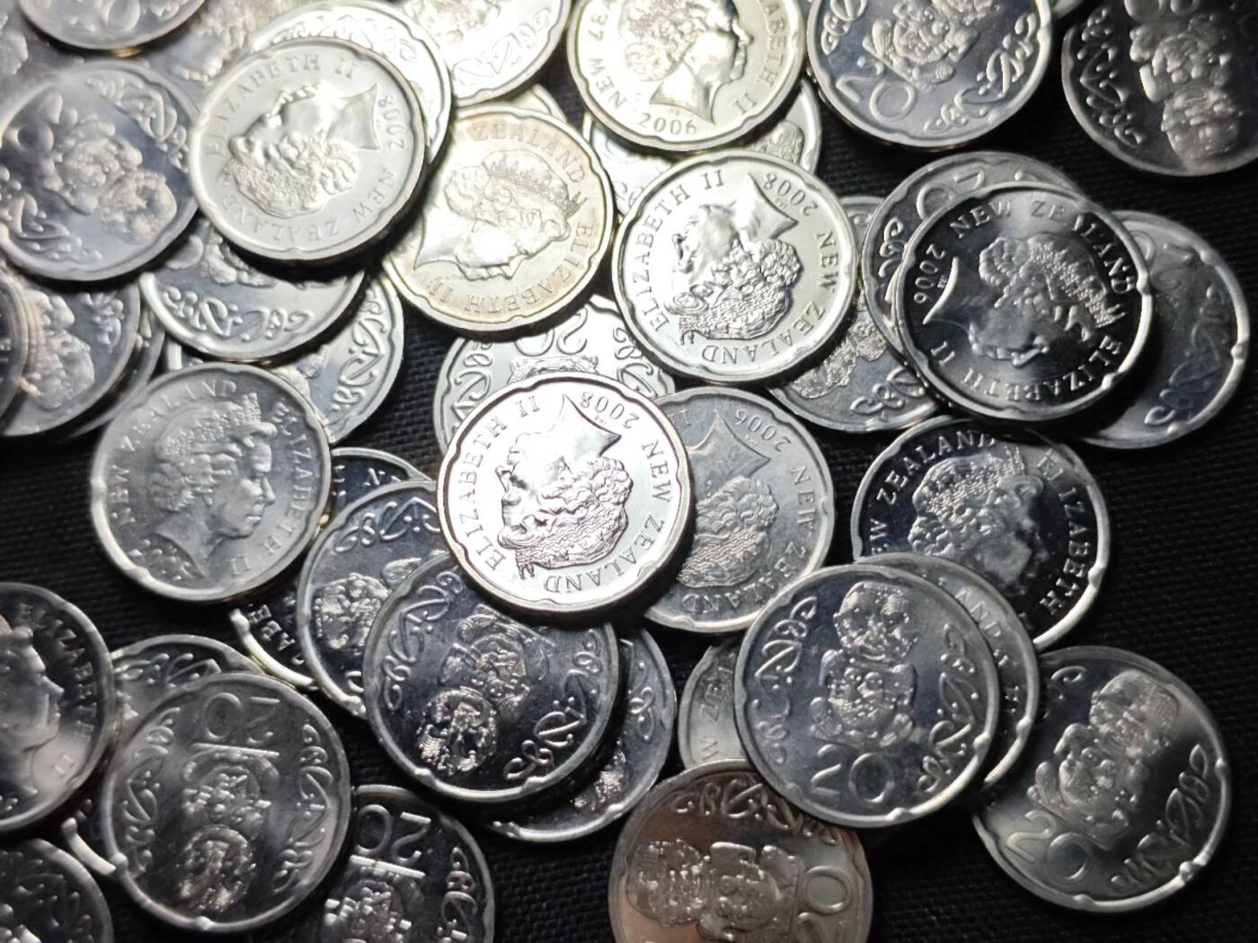 KK钱币收藏小铺   套币 批量/好品散币专场 2月预留时间 周末发货  新西兰20分一组79枚 面值15.8新西兰元