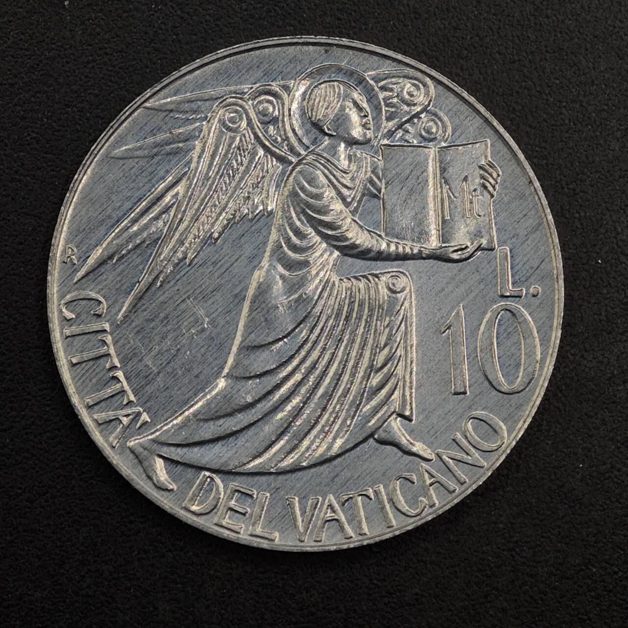 【淘币小摊】实时拍第八百七十六拍   散币场    每周一统一发货 梵蒂冈1985年10里拉天使铝币