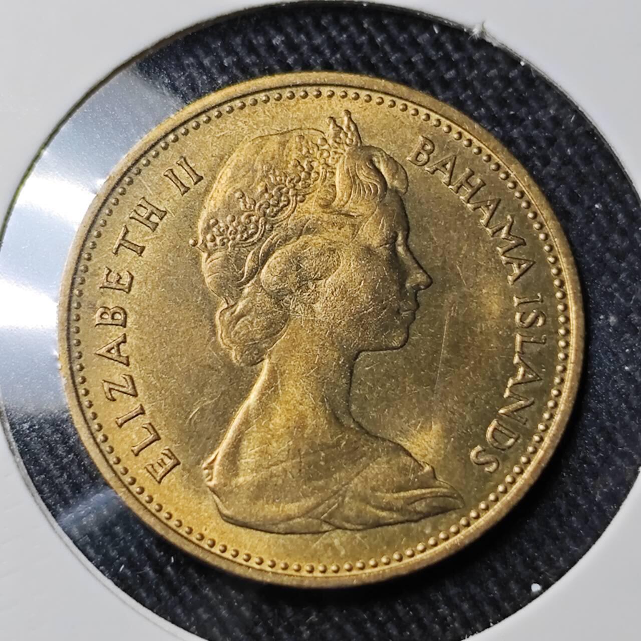 KK钱币收藏小铺   套币 批量/好品散币专场 2月预留时间 周末发货  1969巴哈马海星1分铜币 好品