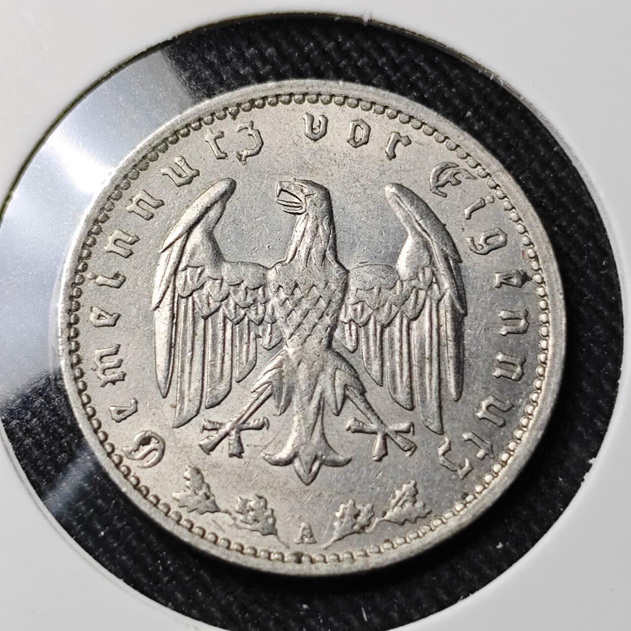 KK钱币收藏小铺   套币 批量/好品散币专场 2月预留时间 周末发货  1935德国1马克镍币 带光