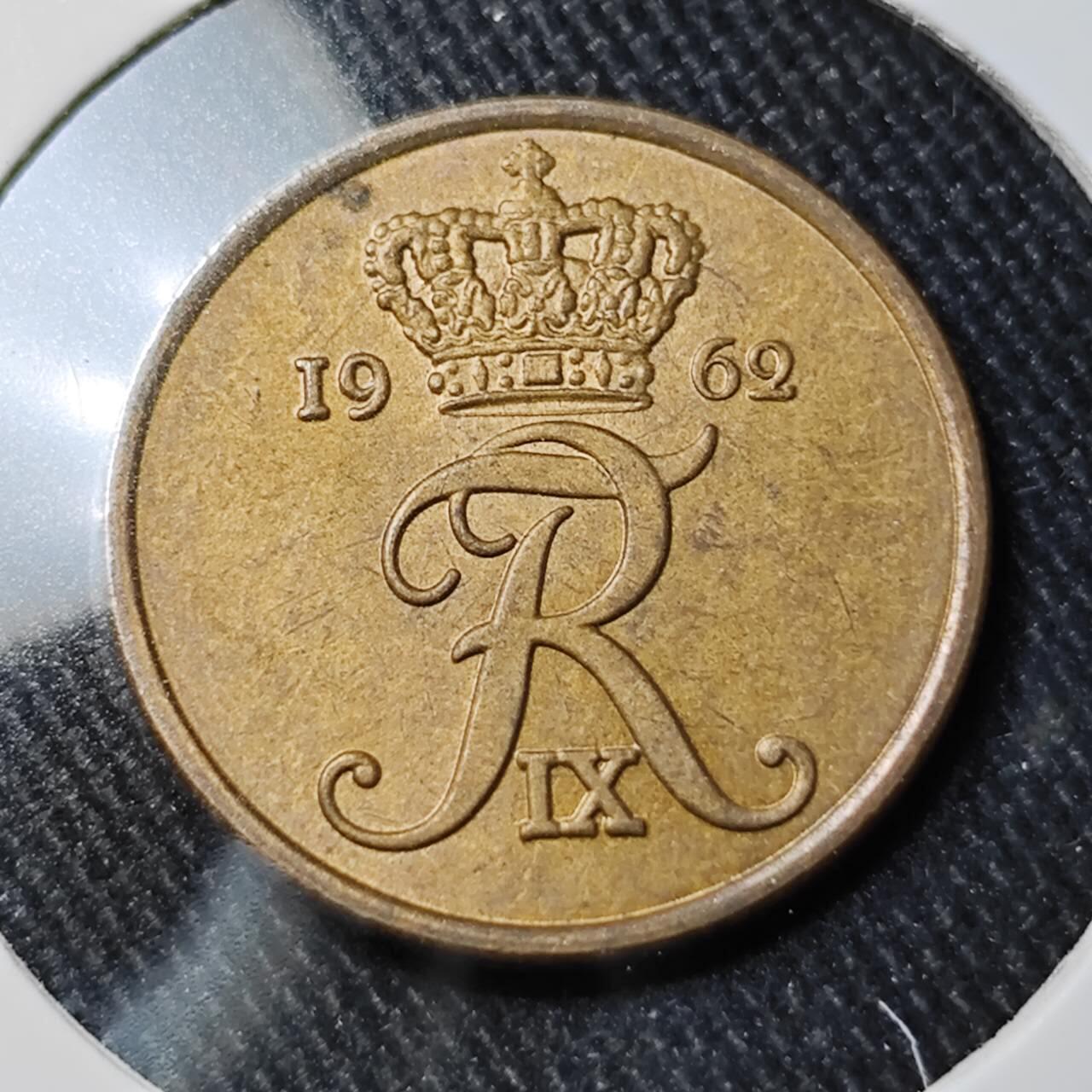 KK钱币收藏小铺   套币 批量/好品散币专场 2月预留时间 周末发货  1962丹麦2欧尔铜币 不多见