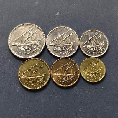 【全场包邮】纯粹捡漏拍508场 - 科威特1988-2003年6枚套币