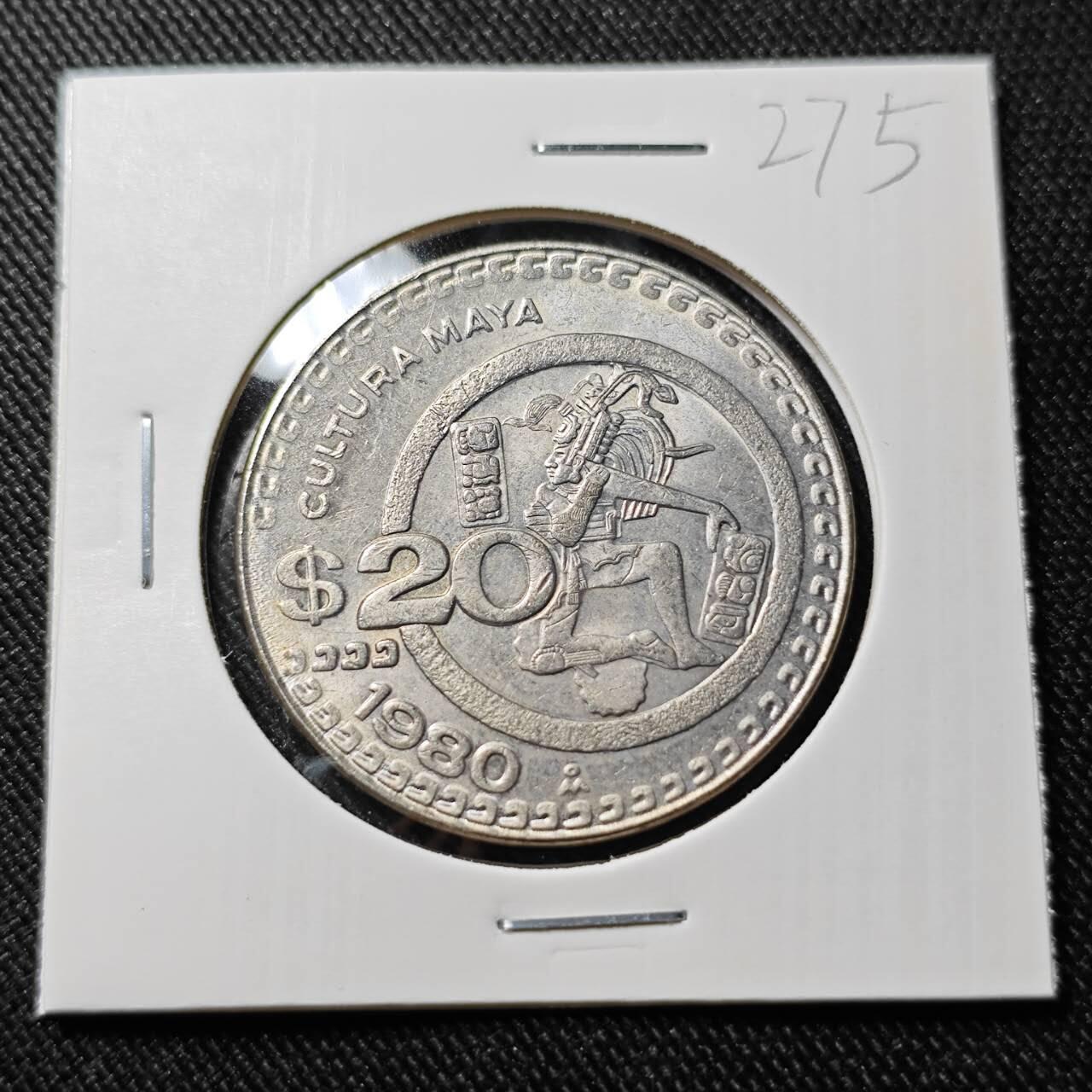 KK钱币收藏小铺   套币 批量/好品散币专场 2月预留时间 周末发货  1980墨西哥20比索 好品