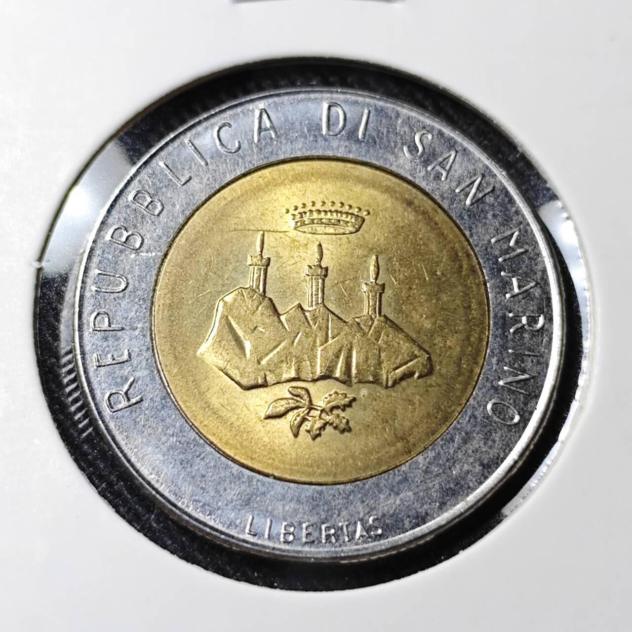 KK钱币收藏小铺   套币 批量/好品散币专场 2月预留时间 周末发货   圣马力诺500里拉双色币