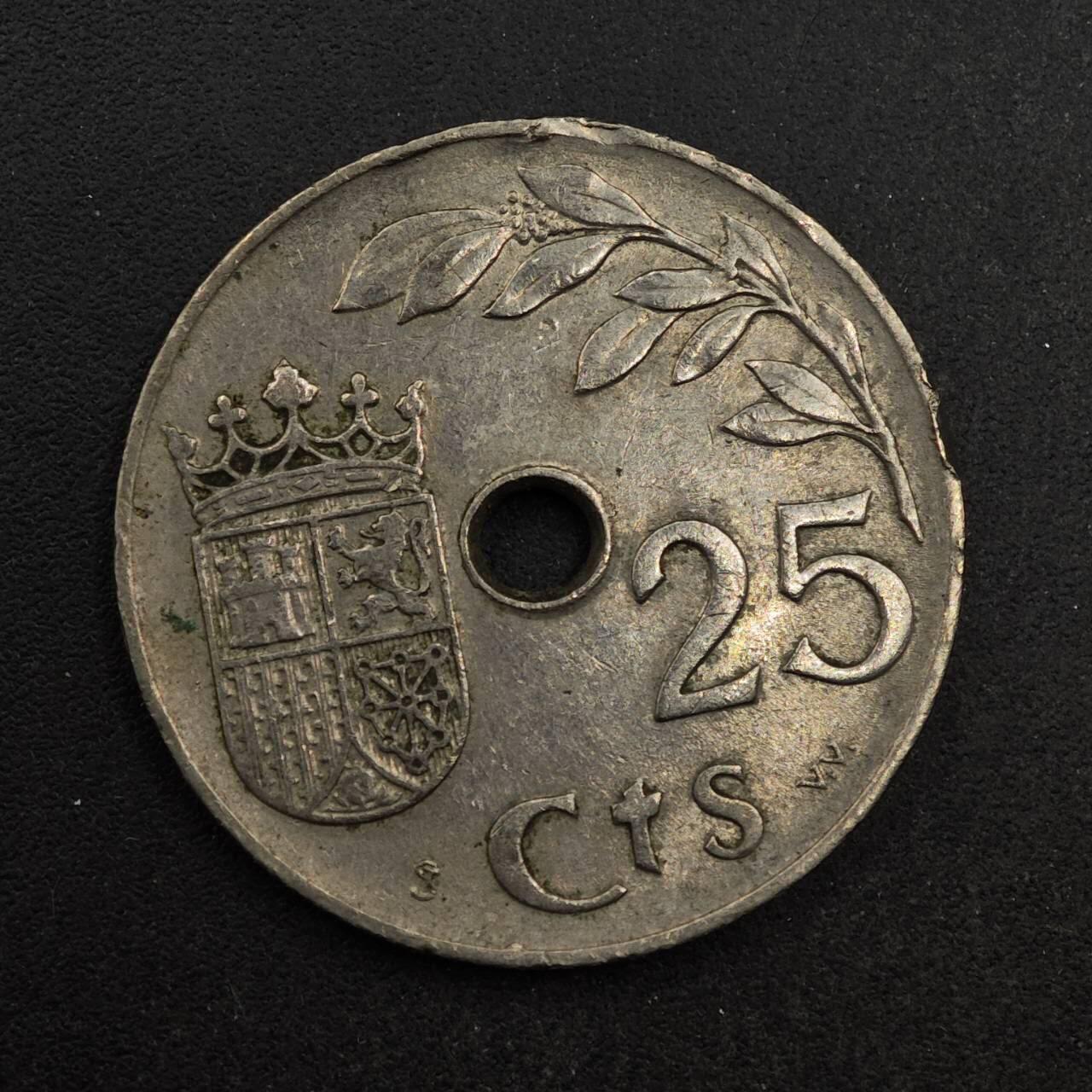 【淘币小摊】实时拍第八百七十六拍   散币场    每周一统一发货 西班牙1937年25分镍币