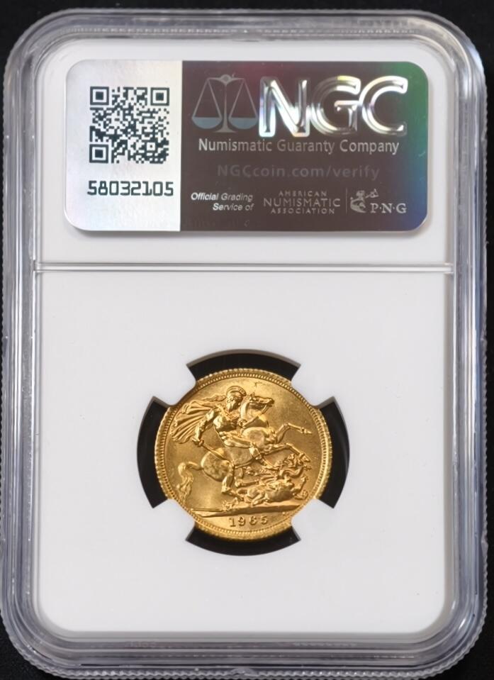 甄臻铺-世界币章拍卖（第53期），甄品场拍品征集中，送拍享返佣金等优惠多多 NGC-MS65 英国1965年1索维林金币 原光未流通 贵金属投资佳品