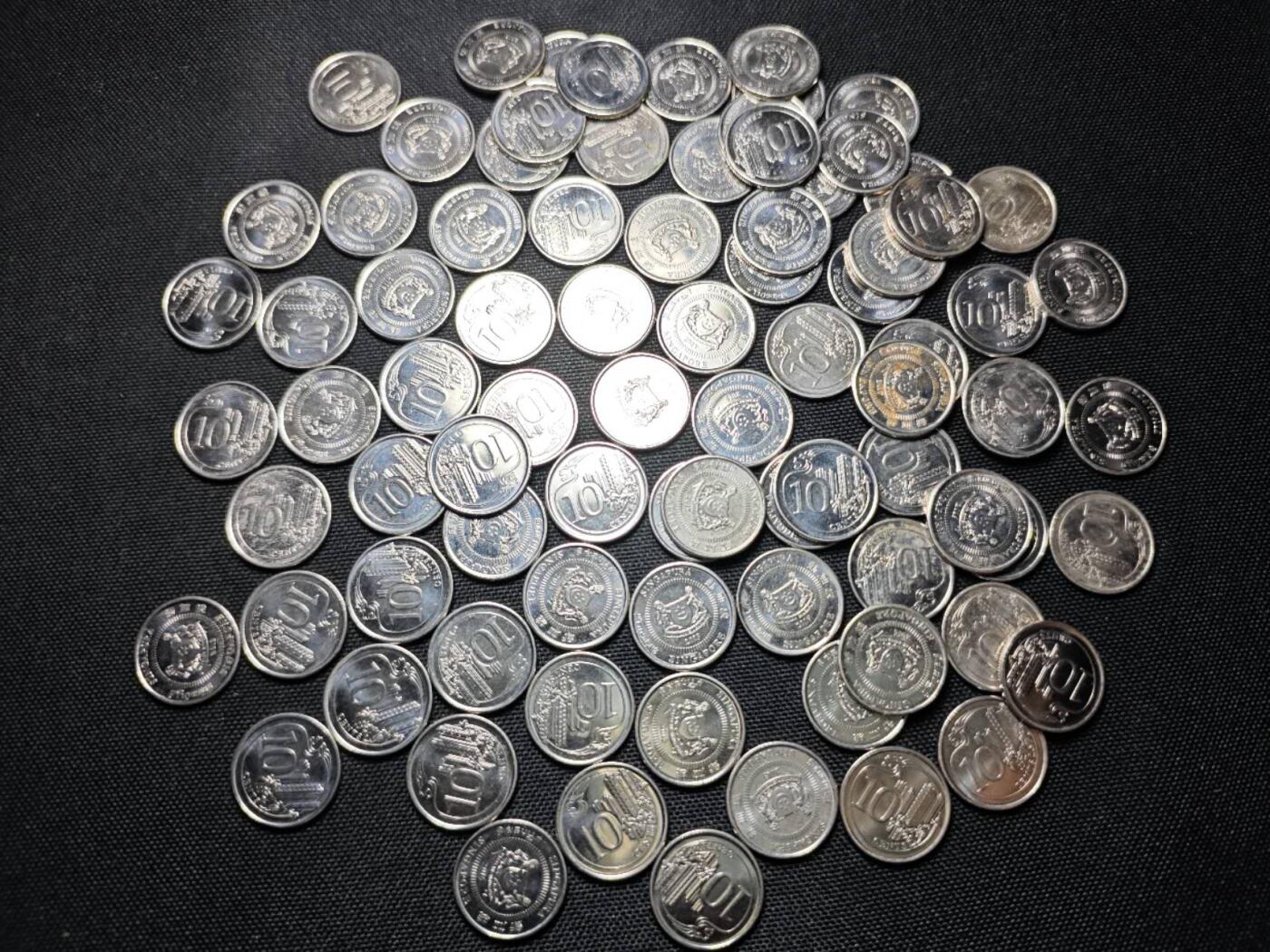 KK钱币收藏小铺   套币 批量/好品散币专场 2月预留时间 周末发货  新加坡20分一组85枚 面值17新加坡元