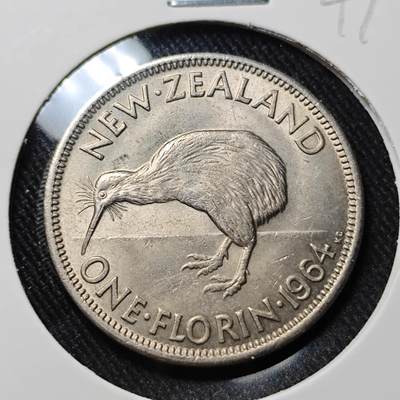 KK钱币收藏小铺   套币 批量/好品散币专场 2月预留时间 周末发货 -  1964新西兰1先令 好品