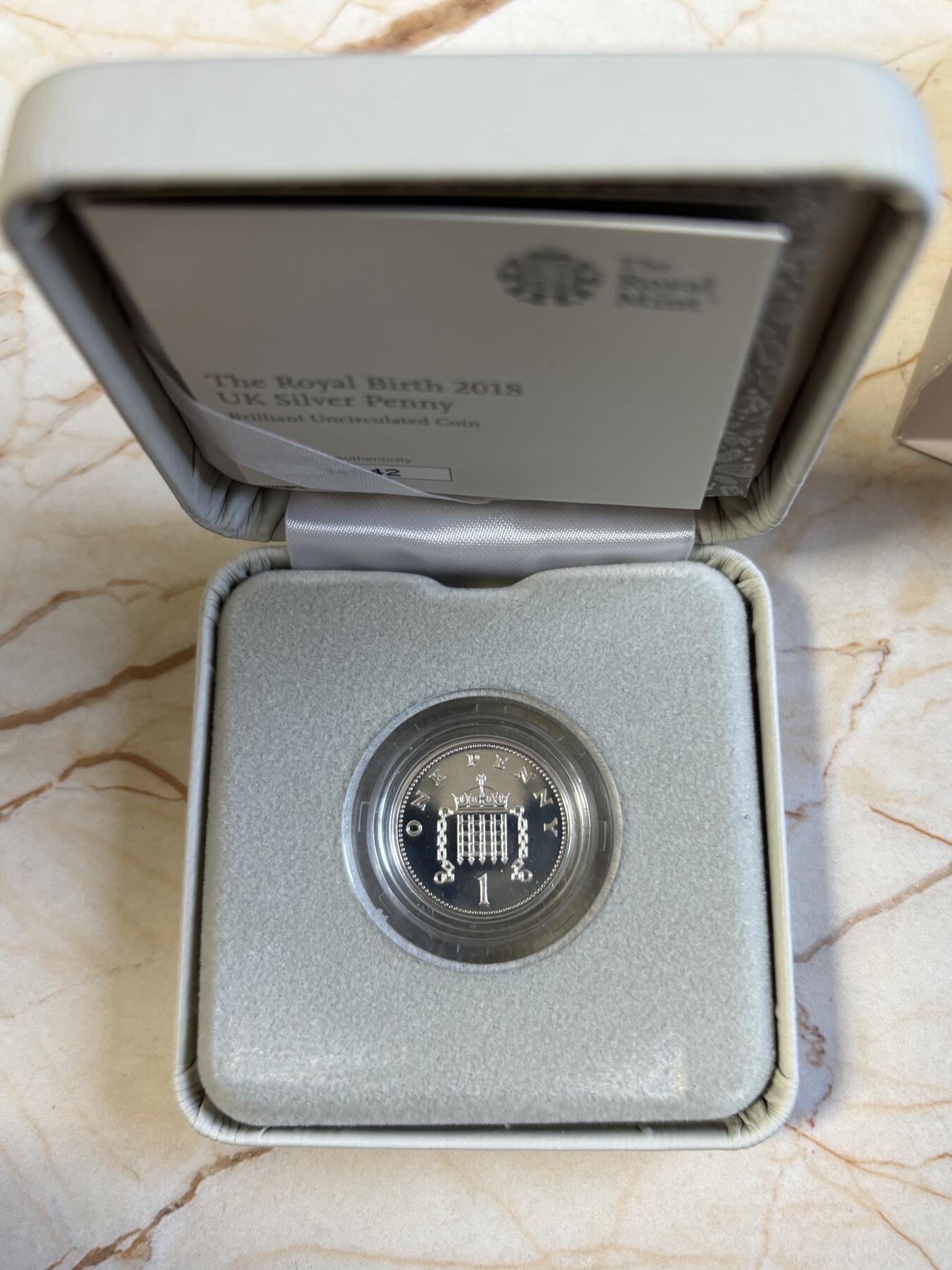 第192期拍卖 英国2018年送给新生婴儿的礼物1便士纪念银币，925银，3.56克，发行15000枚