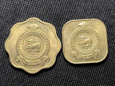 KK钱币收藏小铺   套币 批量/好品散币专场 2月预留时间 周末发货 -  锡兰铜币2枚 好品