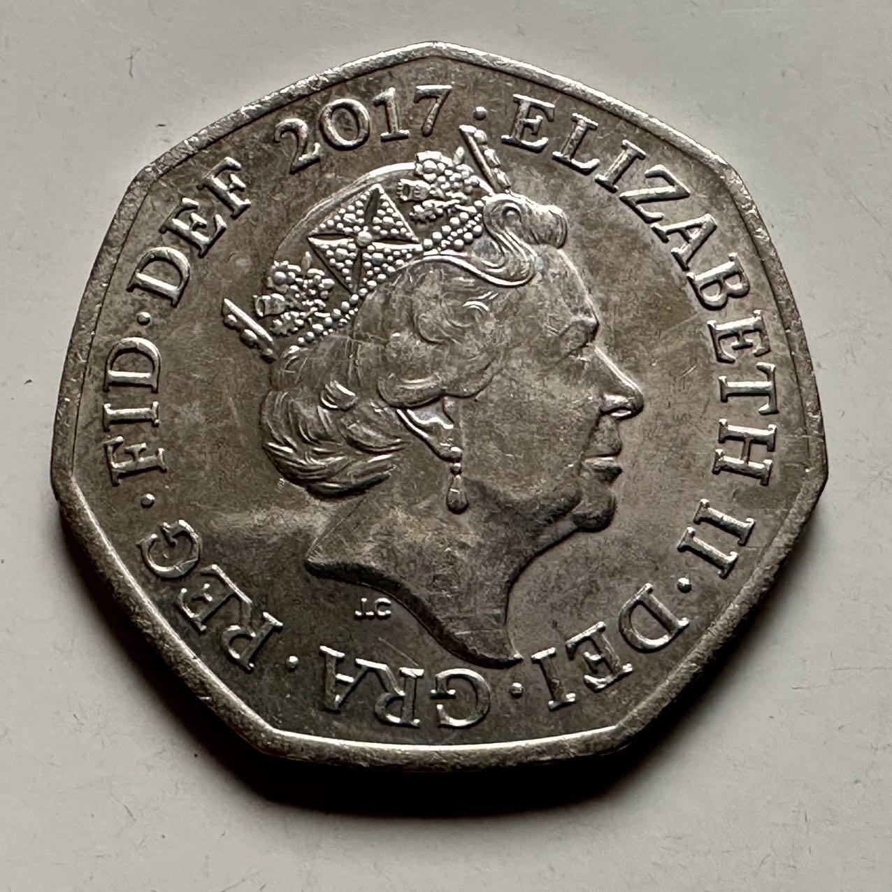 🌹外币初藏🌹🐯2026年第24场  每周二四六晚8️⃣点 接代拍 英国2017年牛顿逝世300周年50便士纪念币