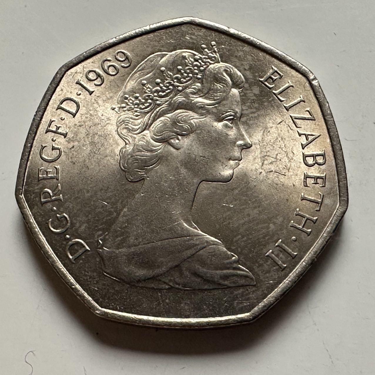 🌹外币初藏🌹🐯2026年第24场  每周二四六晚8️⃣点 接代拍 英国1969年50便士 a