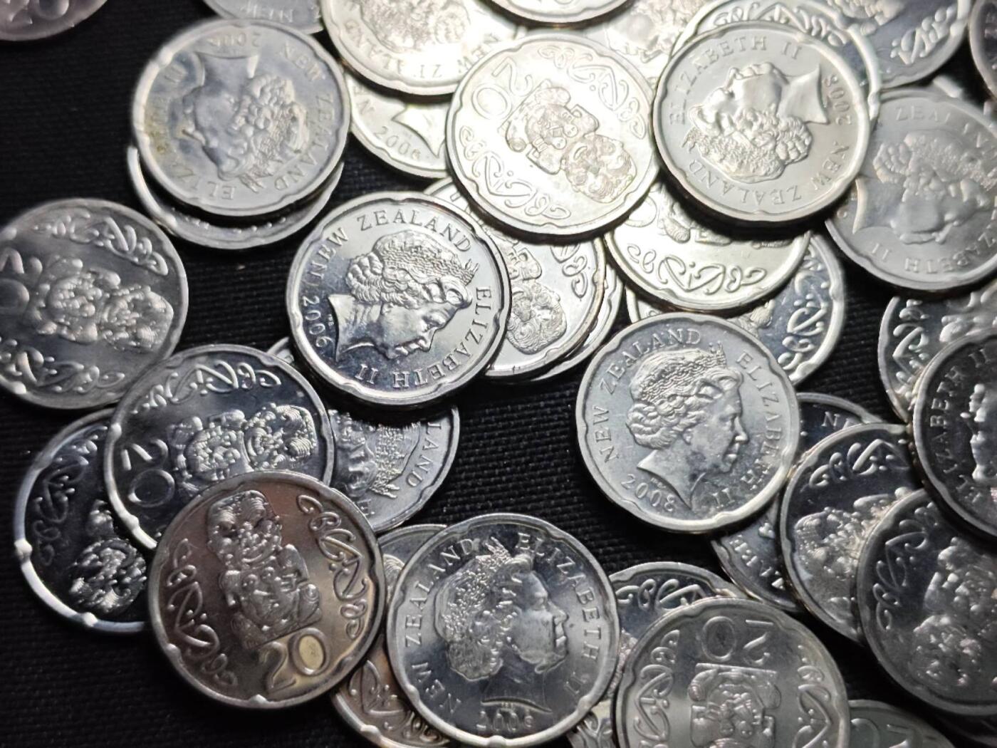 KK钱币收藏小铺   套币 批量/好品散币专场 2月预留时间 周末发货  新西兰20分一组79枚 面值15.8新西兰元