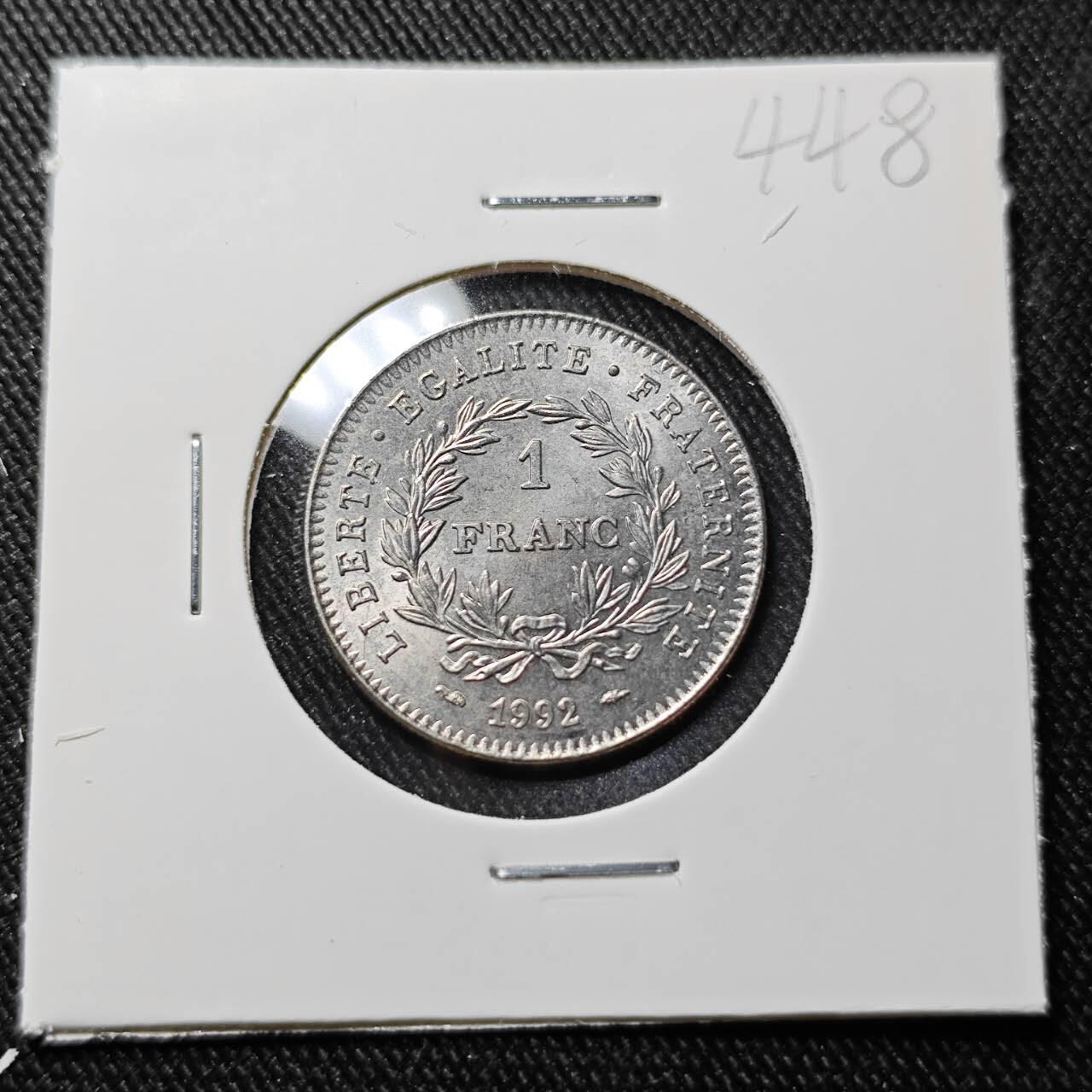 KK钱币收藏小铺   套币 批量/好品散币专场 2月预留时间 周末发货 1992 法国1法郎 好品