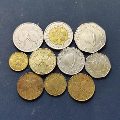 【全场包邮】纯粹捡漏拍508场 - 加纳1984-1996年各版本10枚套币