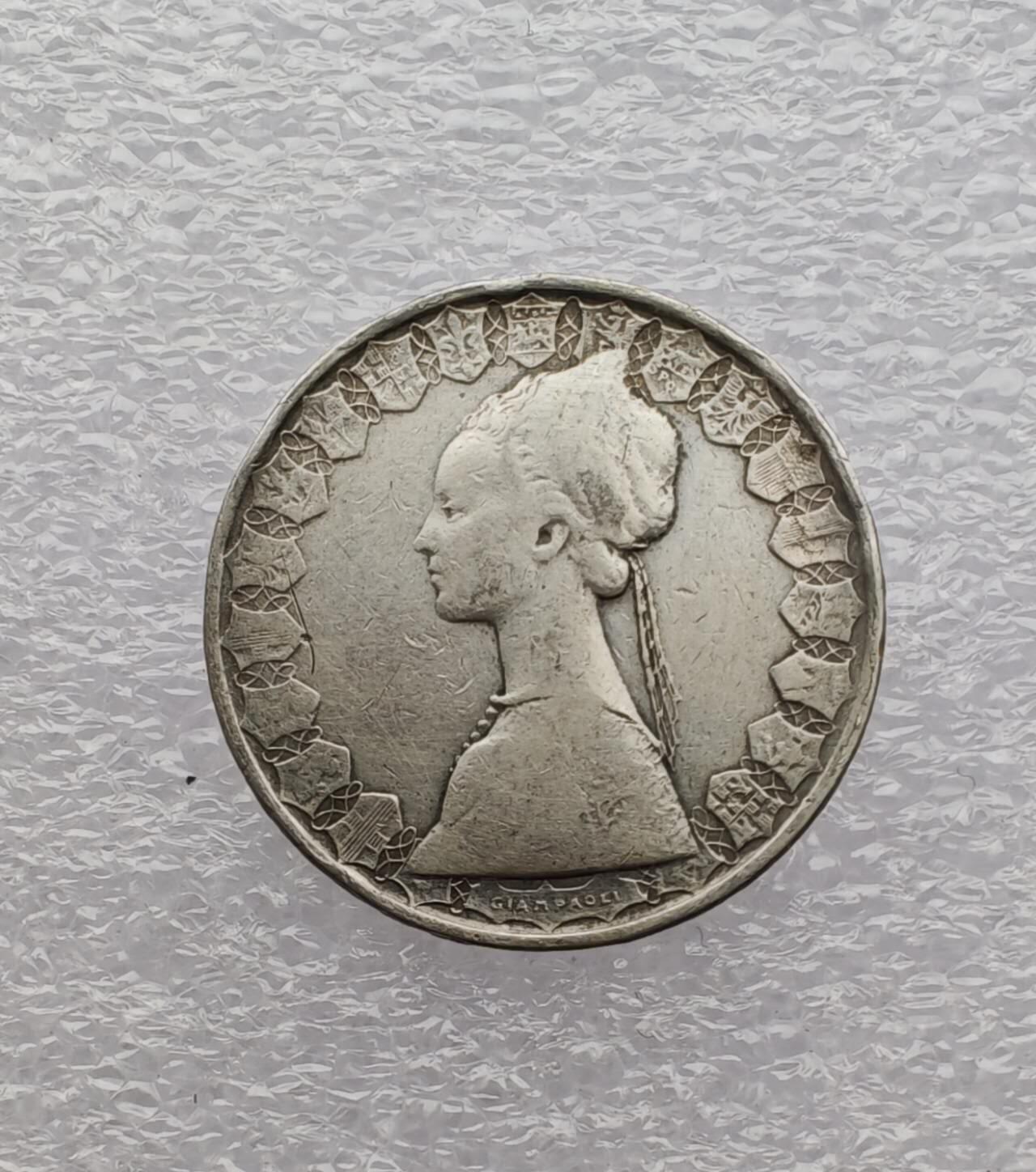 瓶子🏺第231期拍卖会  1960年意大利共和国500里拉（L.500）银币  83.5%银