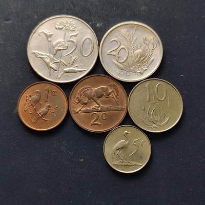 【全场包邮】纯粹捡漏拍508场 - 南非1965-1969年吕贝克版6枚套币