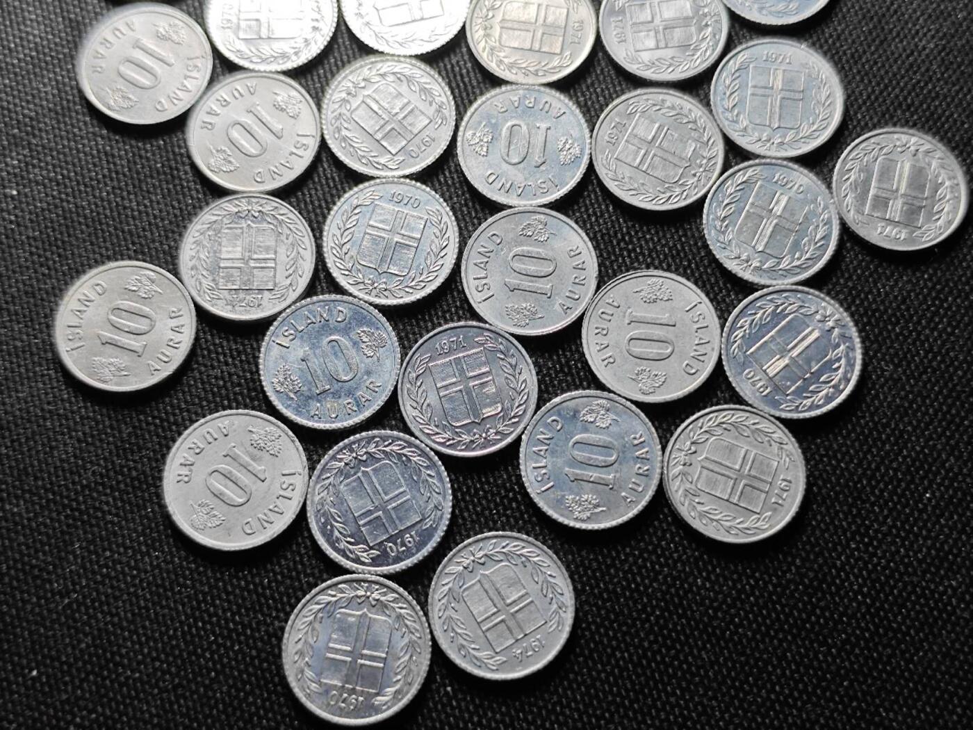 KK钱币收藏小铺   套币 批量/好品散币专场 2月预留时间 周末发货  冰岛大小面值散币一组72枚