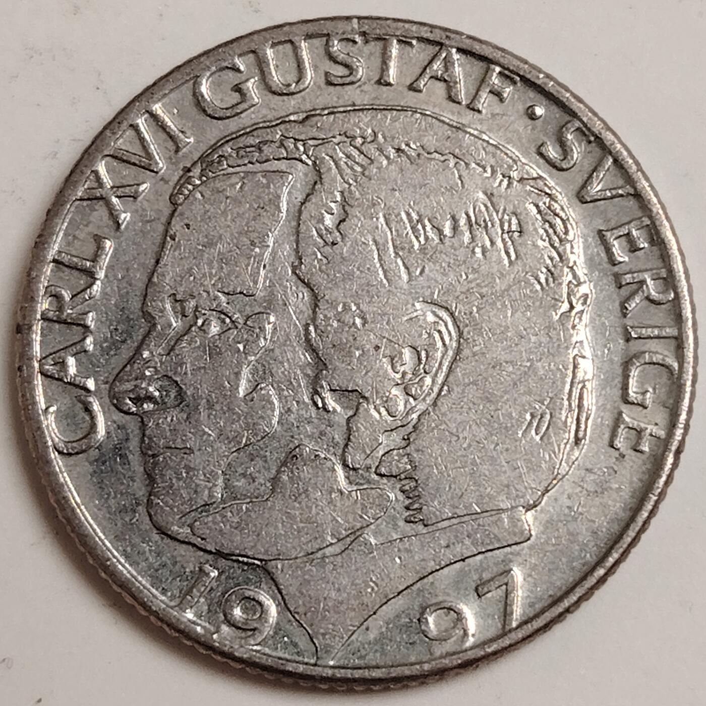 布加迪🐬～世界钱币(上海)🌾第 279 期 /  各国套币和散币 瑞典🇸🇪 1997年 1克朗