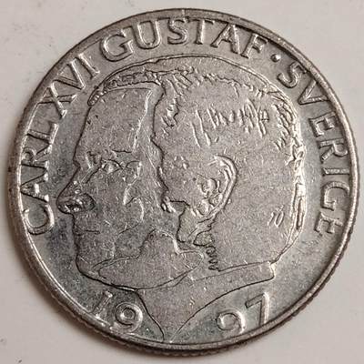 布加迪🐬～世界钱币(上海)🌾第 279 期 /  各国套币和散币 - 瑞典🇸🇪 1997年 1克朗