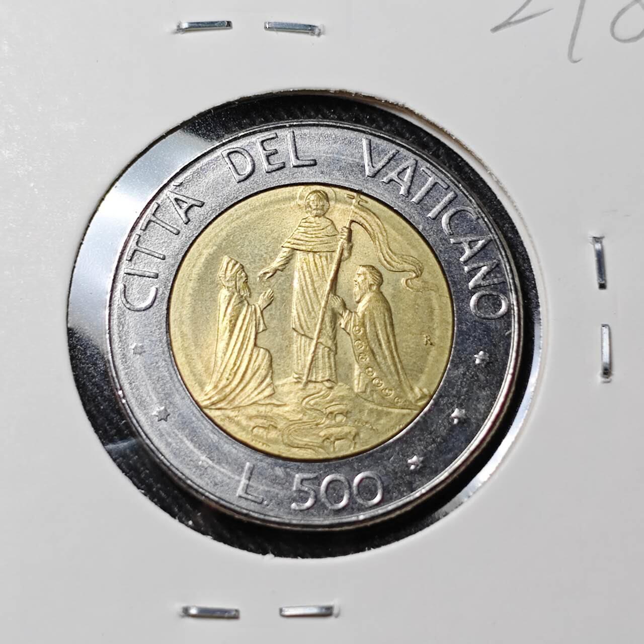 KK钱币收藏小铺   套币 批量/好品散币专场 2月预留时间 周末发货   梵蒂冈500里拉双色币 好品