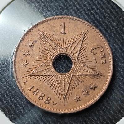 KK钱币收藏小铺   套币 批量/好品散币专场 2月预留时间 周末发货 - 1888比属刚果1分铜币 
