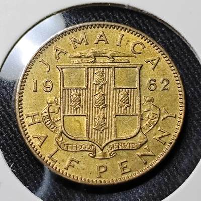 KK钱币收藏小铺   套币 批量/好品散币专场 2月预留时间 周末发货 -  1962英属牙买加半便士铜币