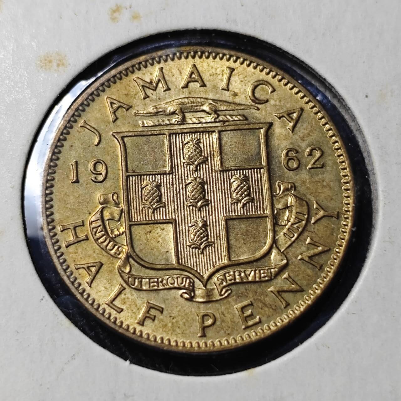 KK钱币收藏小铺   套币 批量/好品散币专场 2月预留时间 周末发货  1962英属牙买加半便士铜币 好品