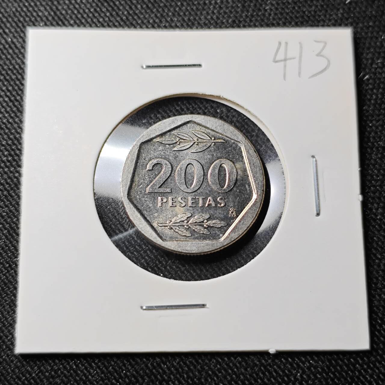 KK钱币收藏小铺   套币 批量/好品散币专场 2月预留时间 周末发货  1987西班牙200比塞塔好品