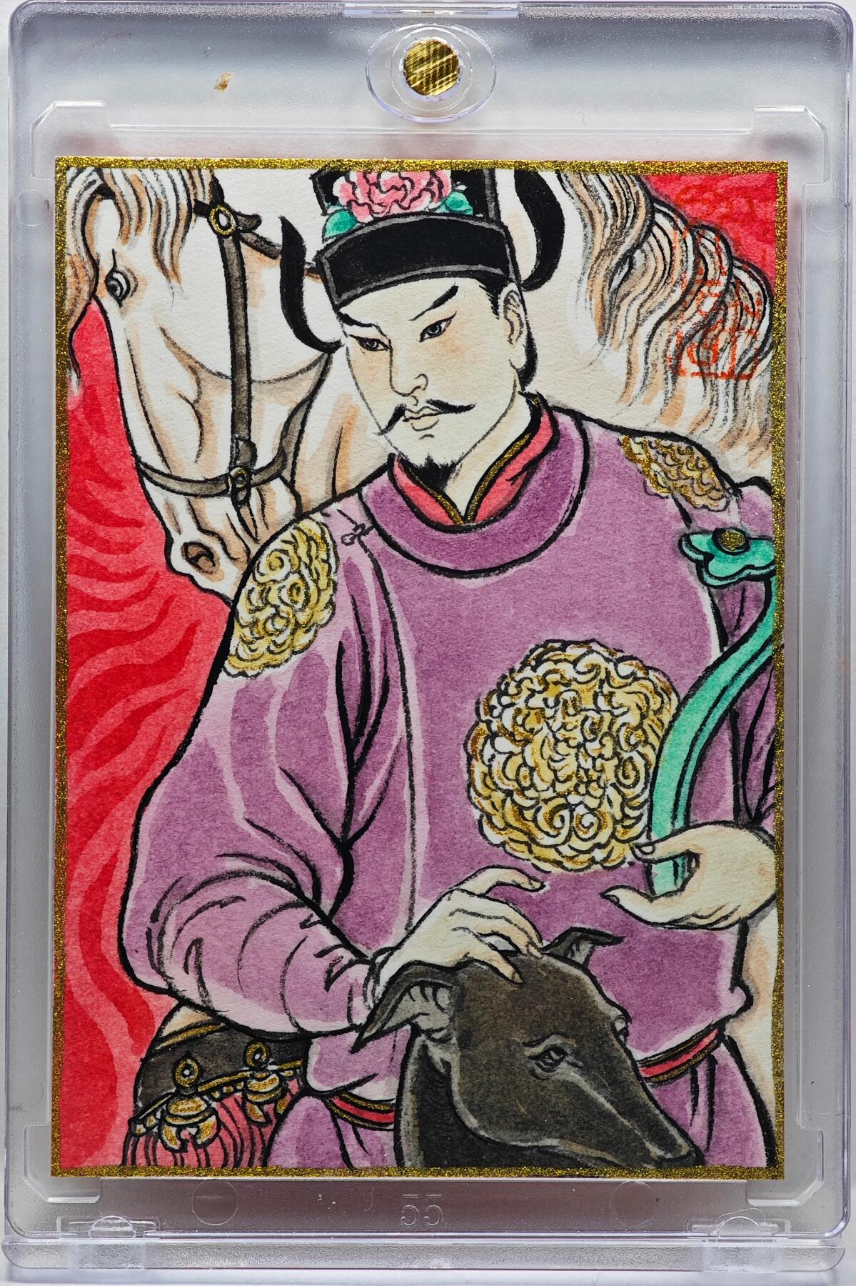 白泽拍卖卡牌手绘专场第33期（去岁千般皆如愿 今年万事定称心） 2025 昆仑万象手绘卡 柴进  卢艺丰背简绘 卡砖封装