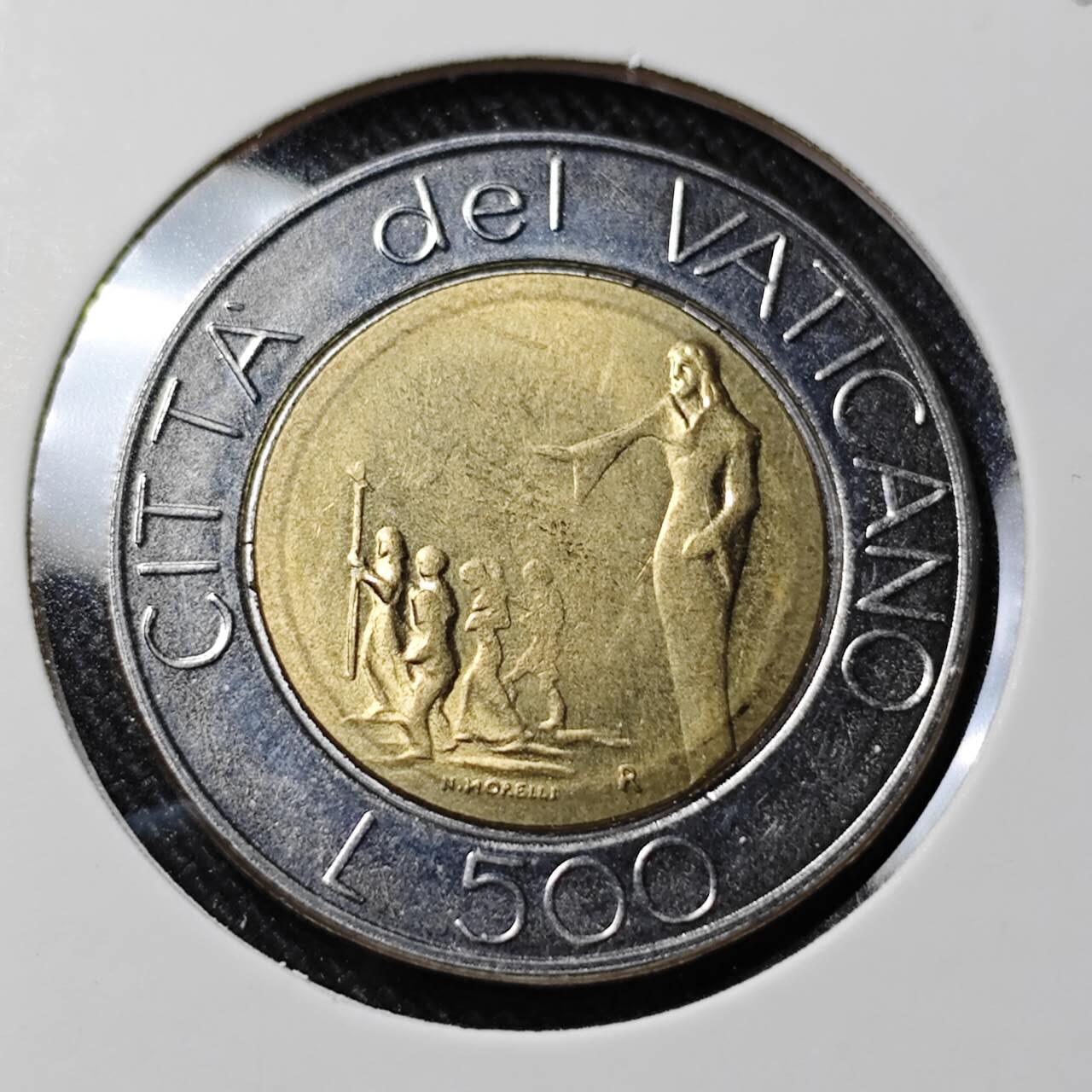 KK钱币收藏小铺   套币 批量/好品散币专场 2月预留时间 周末发货  梵蒂冈500里拉双色币 好品