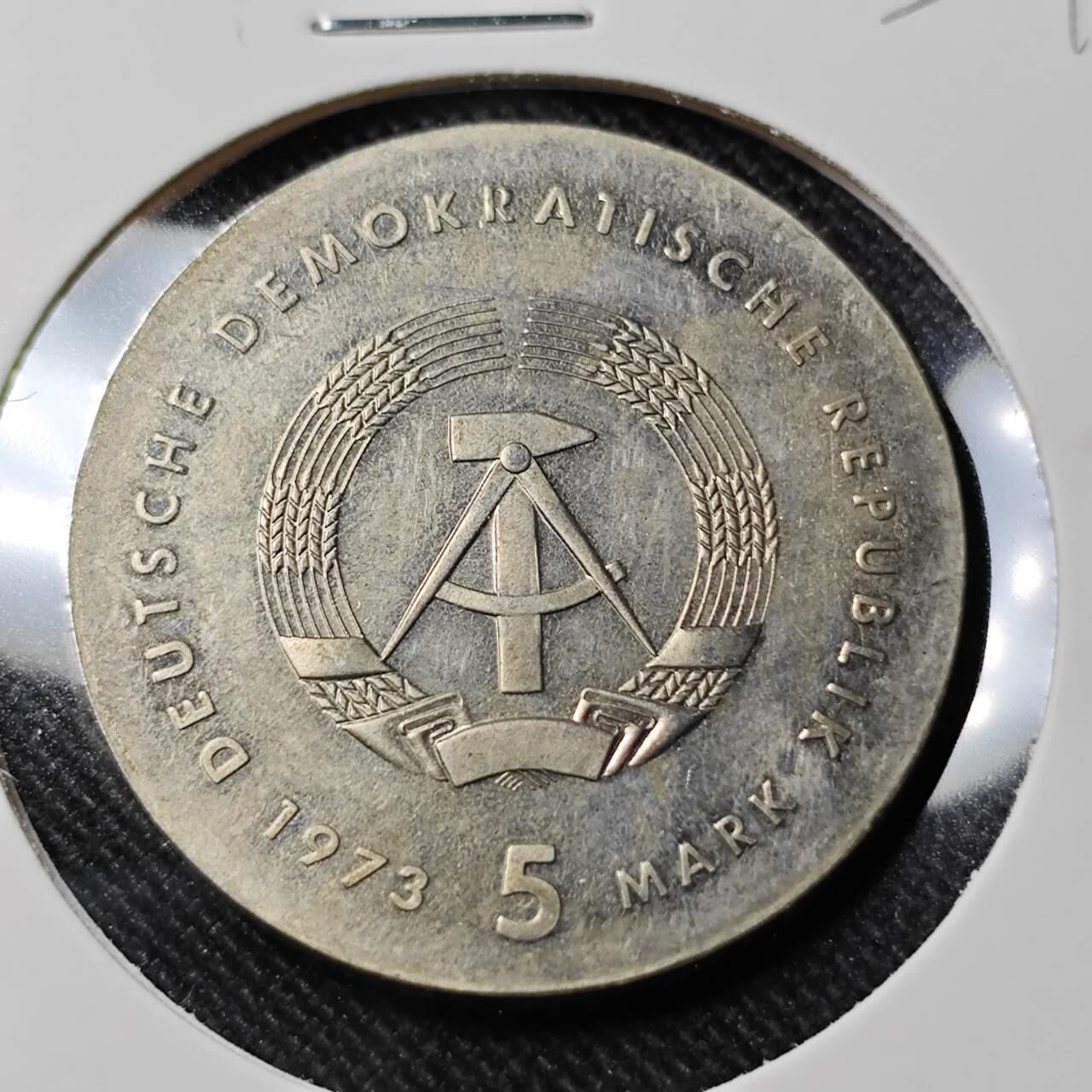 KK钱币收藏小铺   套币 批量/好品散币专场 2月预留时间 周末发货  1973东德5马克纪念币