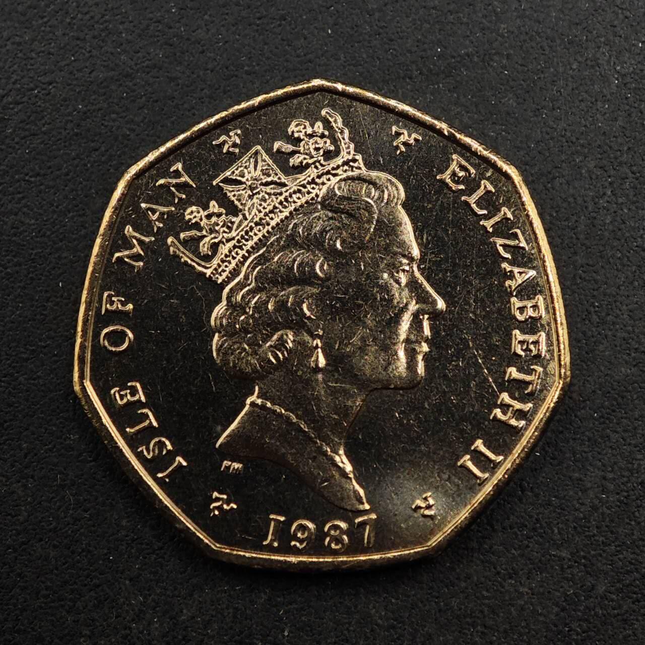 【淘币小摊】实时拍第八百七十六拍   散币场    每周一统一发货 马恩岛1987年三鱼20便士镍币