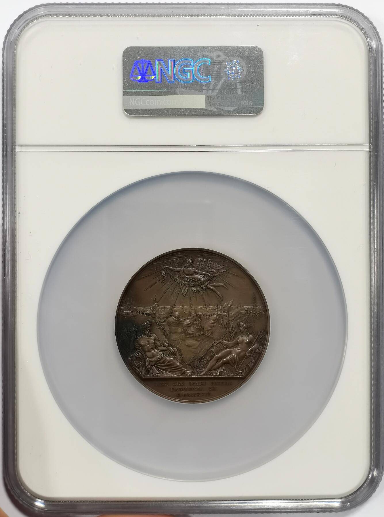 博洋堂世界钱币拍卖第163期（全场包邮） NGC UNC 荷兰1826年图尔奈与蒙斯之间运河开通纪念大铜章