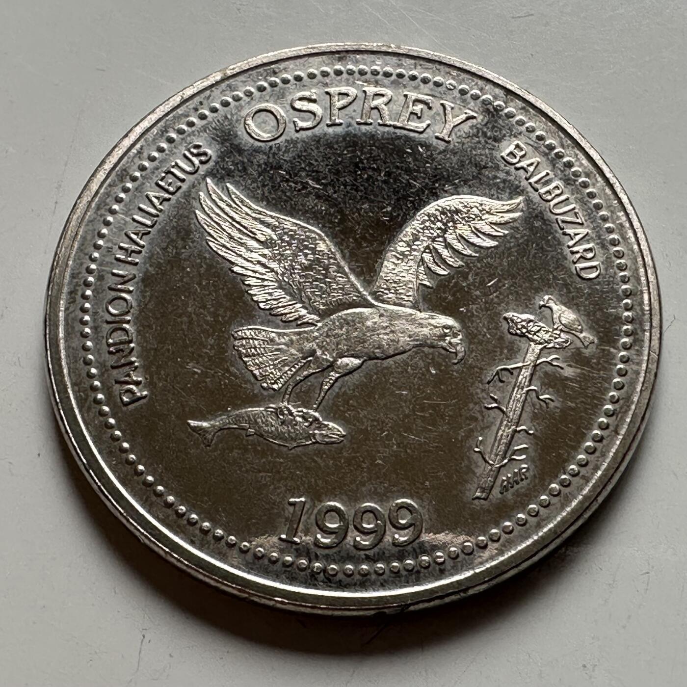 🌹外币初藏🌹🐯2026年第24场  每周二四六晚8️⃣点 接代拍 加拿大贾斯珀1999年鱼鹰纪念2元代币，直径38mm，重13g，卡通土拨鼠，流通品。