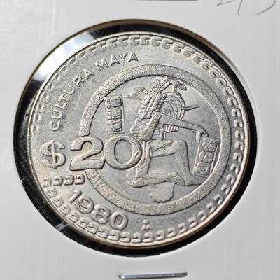 KK钱币收藏小铺   套币 批量/好品散币专场 2月预留时间 周末发货 -  1980墨西哥20比索 好品