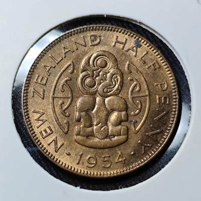 KK钱币收藏小铺   套币 批量/好品散币专场 2月预留时间 周末发货 -  1954新西兰半便士铜币