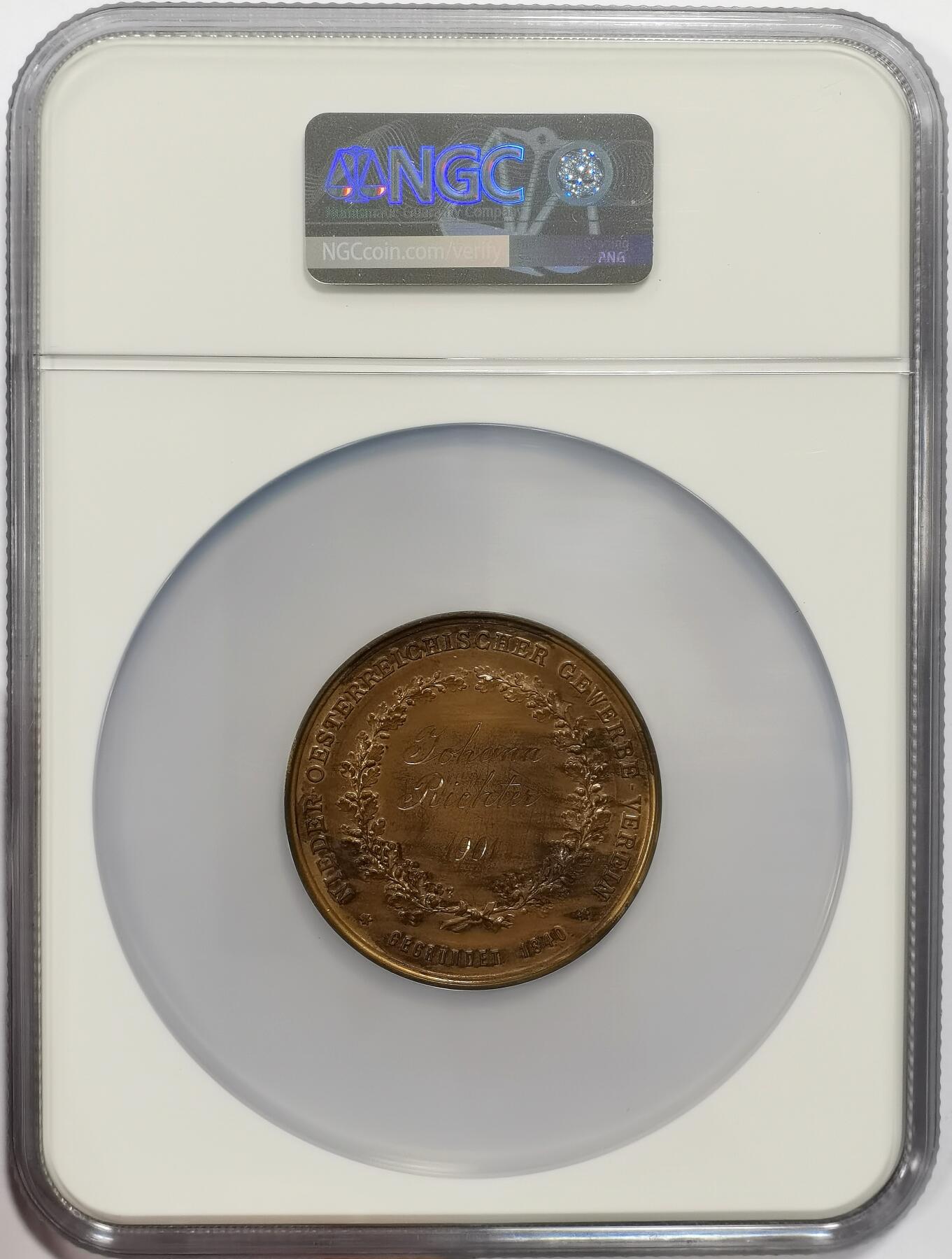 博洋堂世界钱币拍卖第163期（全场包邮） NGC UNC 德国1901年贸易协会纪念大铜章，1901年正值德国工业与商业蓬勃发展的“威廉时代”（Wilhelmine Era），各地贸易协会频繁举办展览、会议或庆典，以促进经济交流