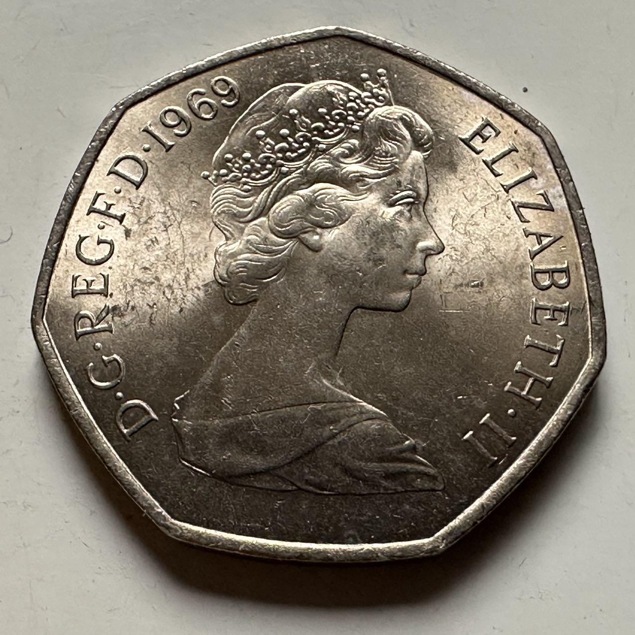 🌹外币初藏🌹🐯2026年第24场  每周二四六晚8️⃣点 接代拍 英国1969年50便士 c