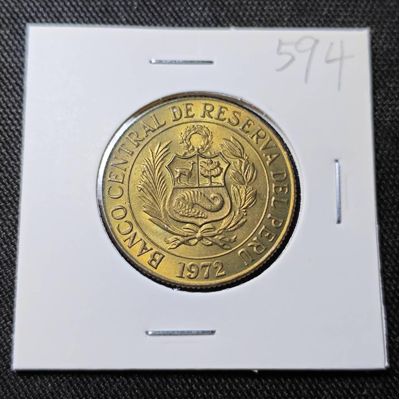 KK钱币收藏小铺   套币 批量/好品散币专场 2月预留时间 周末发货  1972秘鲁1索尔铜币