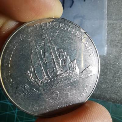 沼泽如烟--第1013场 - 圣赫勒拿1973年25便士纪念币